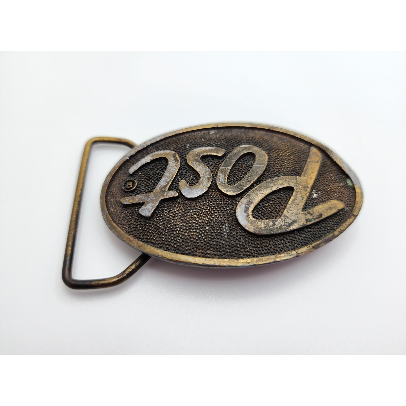 Vintage Post Cereal Belt Buckle Advertising Collectable Gold Tone 2" Read — image 5 of 8